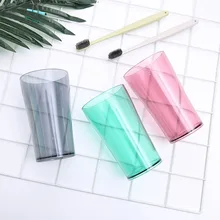 3 шт. Аксессуары для ванной комнаты кружки для зубной щетки Еда Класс Пластик жидкость для полоскания чашки 350 мл простой однотонный прозрачный классический чашки s006