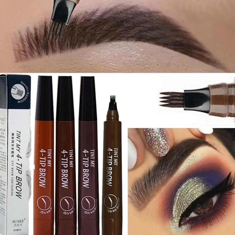 

Microblading Liquid Eyebrow Pencil Waterproof Fork Tip Tattoo Pencil Long Lasting Professional Shade EyeBrows cejas Pen Makeup