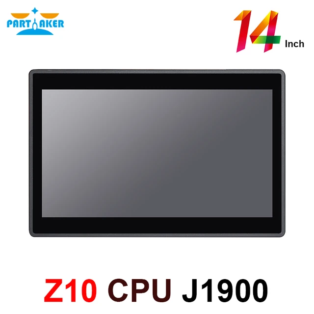 Partaker Z10 14 Inch Embedded Touch Screen PC with Intel Quad Core J1900 Embedded All In One PC 2GB RAM 32GB SSD 1
