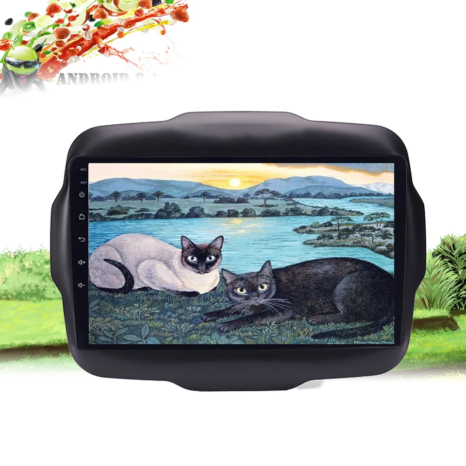 Top 9" Android 9.0 Car DVD Video Player GPS For Jeep Renegade 2015 2016 2017 2018 radio audio stereo headunit navi bluetooth 4G SIm 5