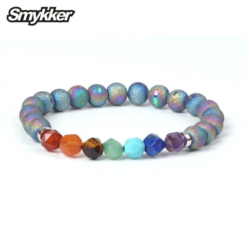 

7 Chakra Healing Balance Beads Bracelet Rainbow Stone Yoga Energy Bracelet Rainbow Healing Reiki Prayer Friendship Jewelry Gifts