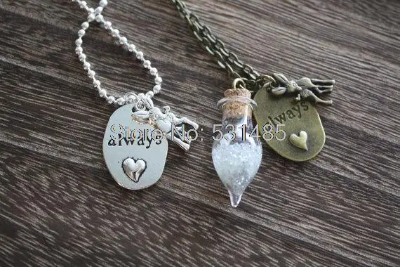 

12pcs/lot Always Necklace Antique Bronze OR Silver Professor Severus Snape Tears Necklace HP Necklace