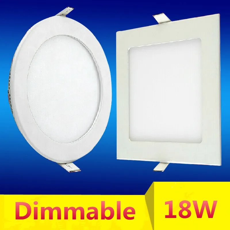 

Newest 18W LED Recessed Ceiling Round Square Panel Down Light Lamp + Driver LED spotlight lamp SMD 2835 bulb downlight