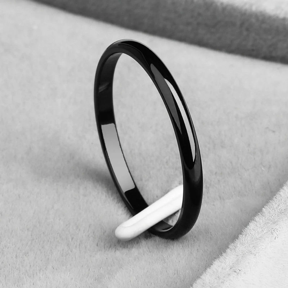 Stainless Steel Ring Finger Ring 2MM Thin Stackable Punk Ring Stainless Steel Plain Band Party Jewelry Finger Knuckle Midi Ring for Women Girl Size 3-10