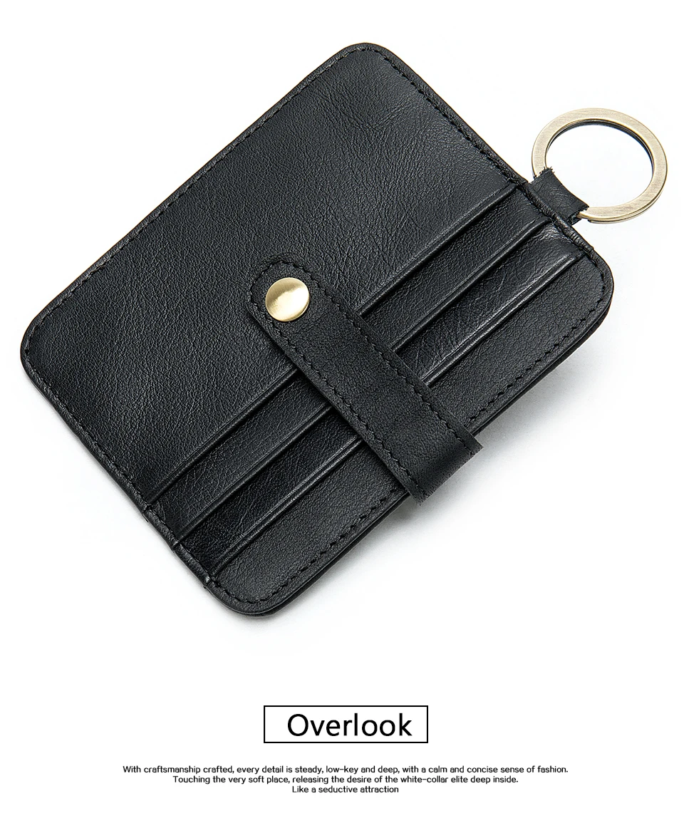 16 men's card holder wallet leather genuine business bank card holder for men mini credit card pocket protection cardholder