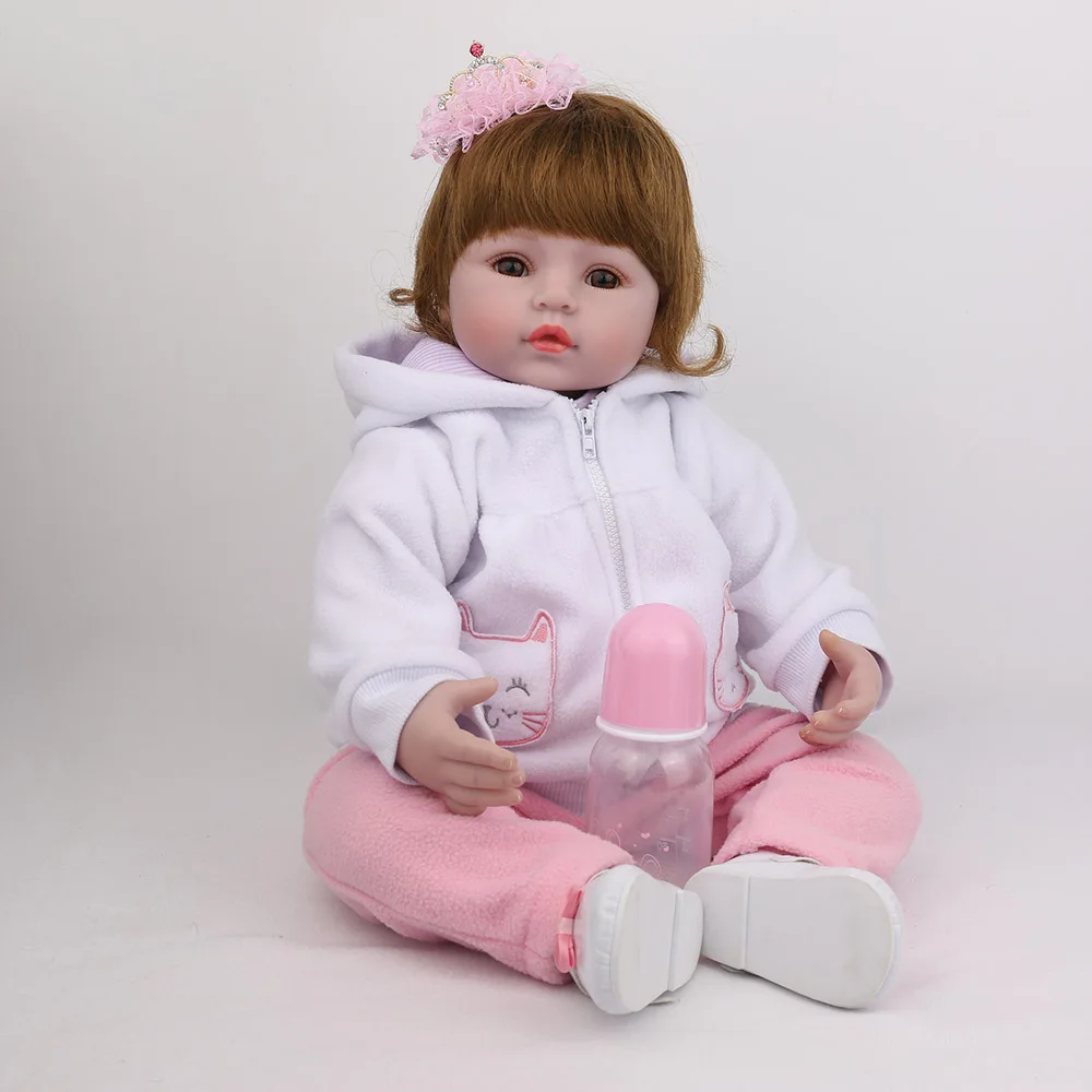 

55cm NPKDOLL Reborn Baby Newborn Girl Princess Dolls Kids Christmas Gift 22 inch Soft Silicone Pink Winter Coat Collection Cute