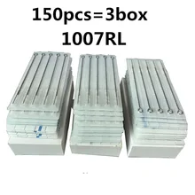 150 шт./лот, профессиональные иглы для татуировки, 7RL, одноразовые, ассорти, стерильные, 7 круглых игл для татуировки, боди-арт