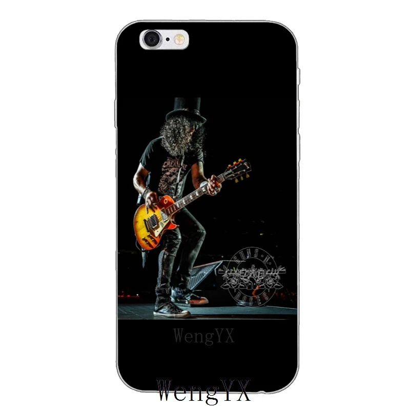 Мягкий Тонкий силиконовый чехол для телефона с гитарами rock music Slash iPhone 4 4s 5 5s 5c SE 6 6s