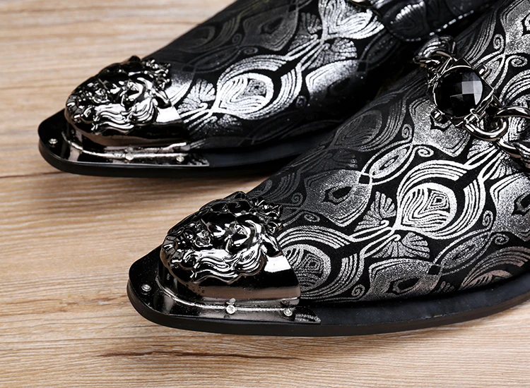 Shoes46 Moda Los Marca Diseñador La As Impresión Vestido Show Slip Genuino Metal Caballero Zapatos Boda De on Hombre Cuero Hombres Lujo 4xnEwASUAq