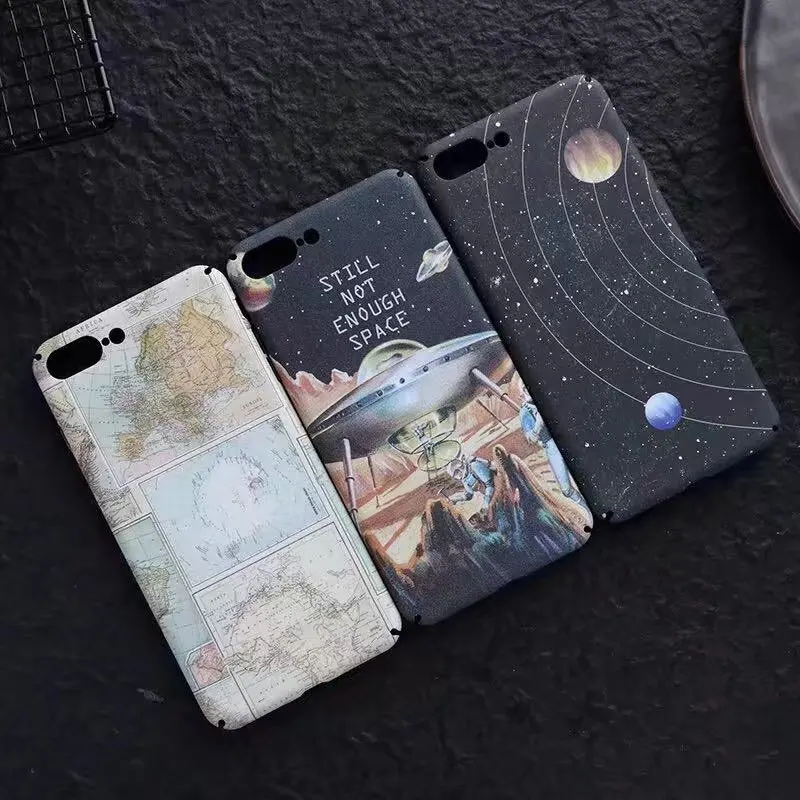 

Outer space alien UFO pattern Case For iphone 7 Case Back Cover Phone Cases For iphone 6 6S 6/7 plus PC
