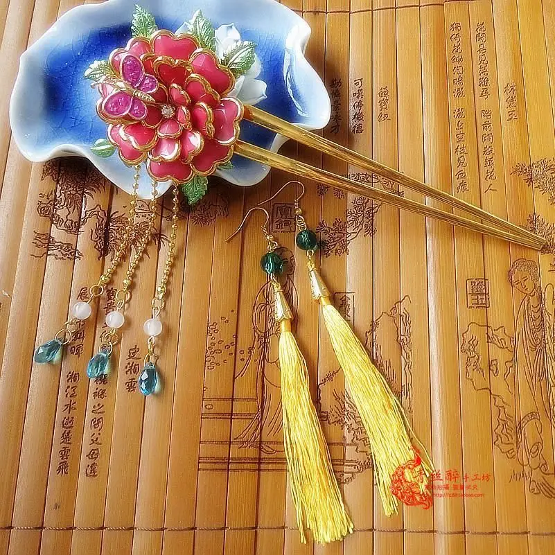 

Anime Akatsuki no Yona Hairpin Hair Clips+ Earrings Set Cosplay Handmade