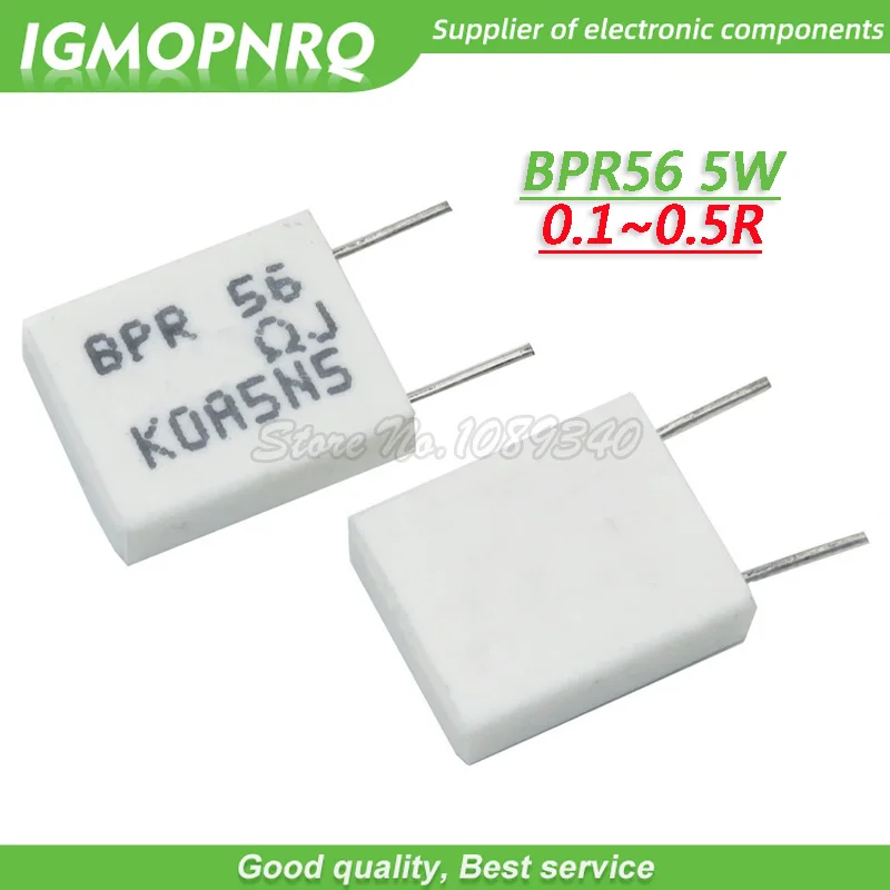 10 шт. BPR56 5 Вт 0.1R 0.15R 0.22R 0.25R 0.33R 0.5R неиндуктивный керамический цементный резистор 0 1