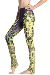 Для женщин древнеегипетский Фараон Фитнес упражнения Леггинсы для женщин быстрое высыхание ботильоны Длина энергии Брюки для девочек