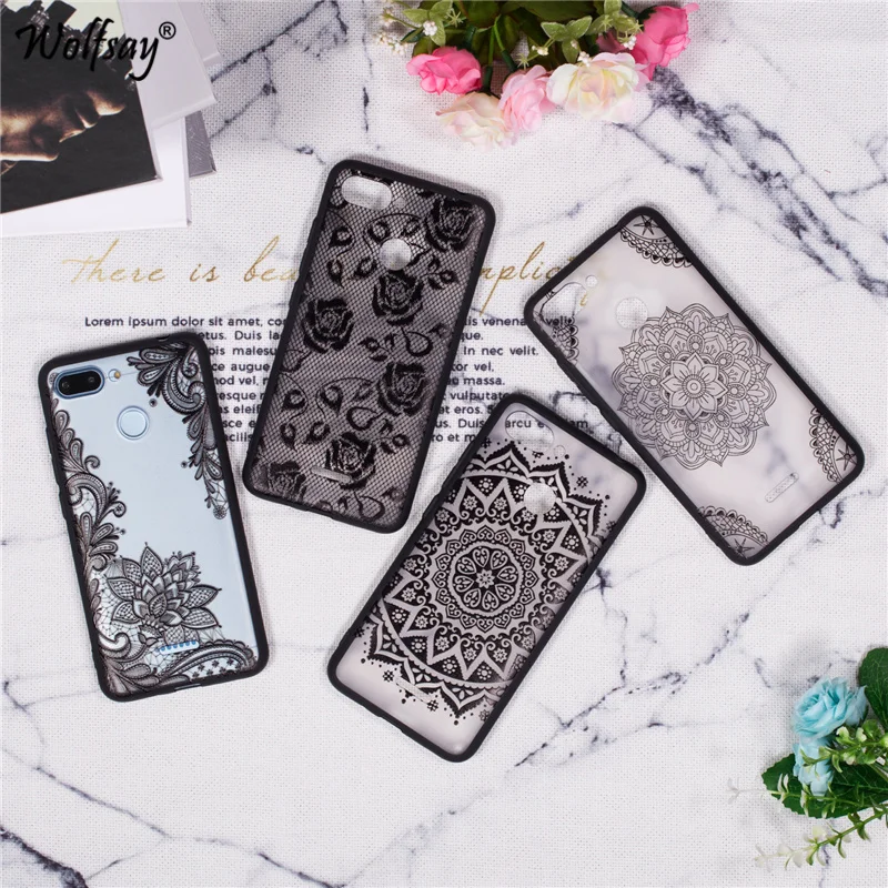 

Flower Case Xiaomi Redmi 6 Case Luxury Retro Lace Pattern Hard PC Phone Case Xiaomi Redmi 6 Back Cover Xiaomi Redmi 6 Shell Capa