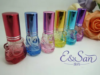 

P35-5ML Spray Color Rose Vase Cosmetic Bottle Spray Small Perfume Glass Bottle 100pcs/lot