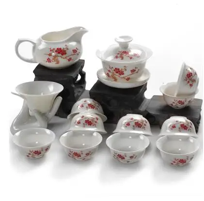 13 шт./компл. керамический кунг-фу чайный сервиз Исин фарфоровая чайная чашка, чай кружка, сосуды для питья китайский костный чай утечки gaiwan набор лучшие подарки - Цвет: 10
