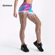 Qickitout леггинсы мороженое цвет сплайсинга Lingge европейские женские Леггинсы Брюки Горячие стрейч брюки