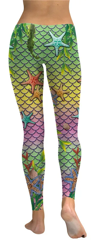 Green mermaid scales legging starfish (2)