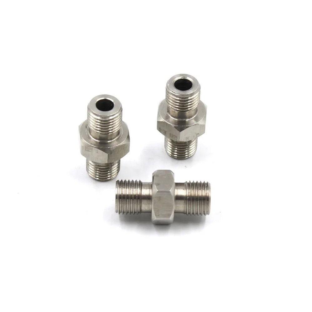 

PCP Airforce Paintball Pneumatic Quick Coupler Stainless Steel M10/M10 Male Thread Connector Adapter Fittings SSTC01 3PCS/1Lot