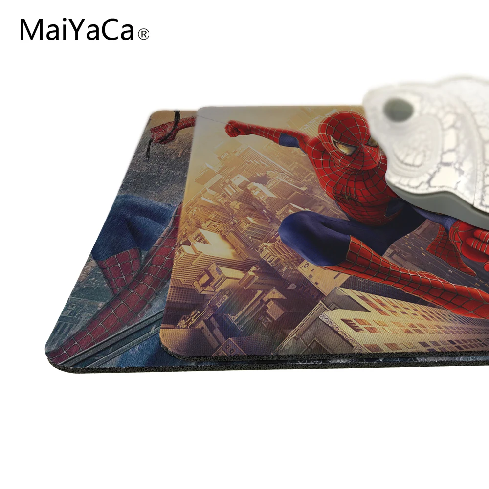 MaiYaCa Удивительный Человек-паук Коврик для компьютерной мыши коврик для мыши для украшения рабочего стола Нескользящий Резиновый коврик 220 мм X 180 мм X 2 мм