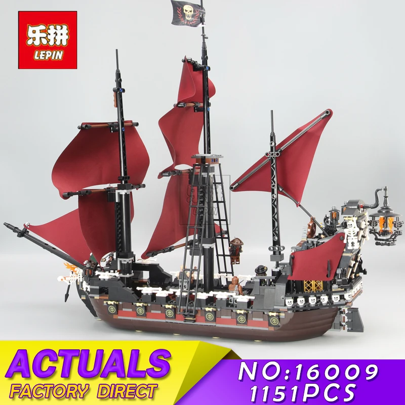

LEPIN 16009 1151Pcs 16006 Pirates Caribbean Queen Anne's Reveage Model Kits Educational Building Blocks Bricks Children Toys
