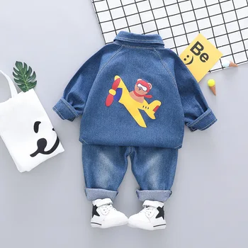 

WENWENDEXINGFU Autumn Toddler Infant Clothing Sets Baby Boys Girls Clothes Suits Denim Tops Jeans Children Vacation Costume