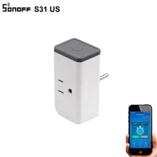Sonoff S31-компактная умная розетка с контролем Энергии стандарта США 16А с измерением энергопотребления ewelink app