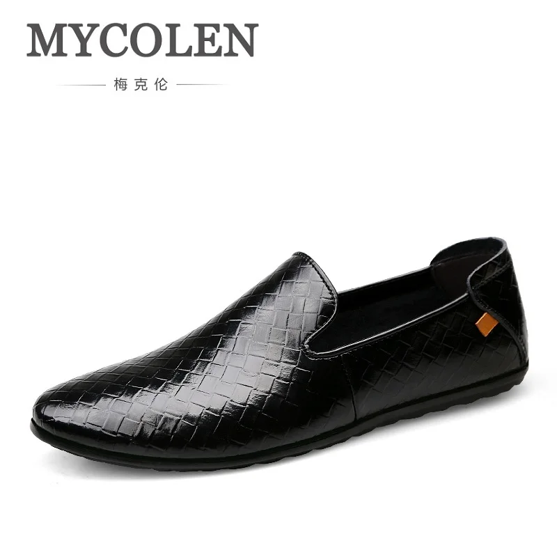 

MYCOLEN The New Listing High Quality Genuine Leather Men Loafers Fashion Slip-On Driving Shoes 2018 Men Causal Flats Shoes