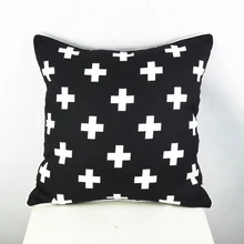 Nordic bett almofadas decorativas Dekorative Dekokissen kissen Schweizer Kreuz Kissen Kissenbezug, schwarz weiß marke kissen