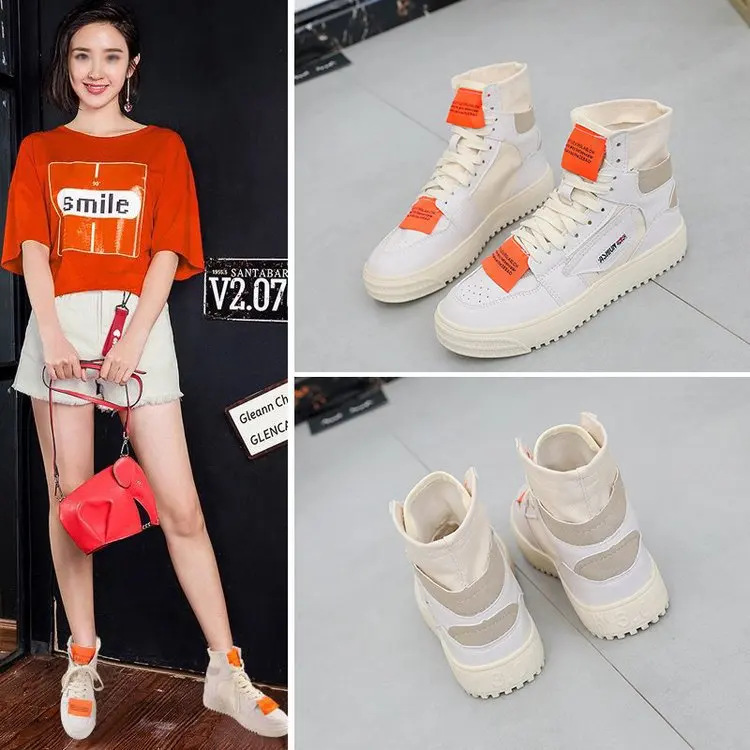

2019 super fire net red women's shoes Japanese Harajuku style hip hop hip-hop high shoes fashion tide brand skate shoes