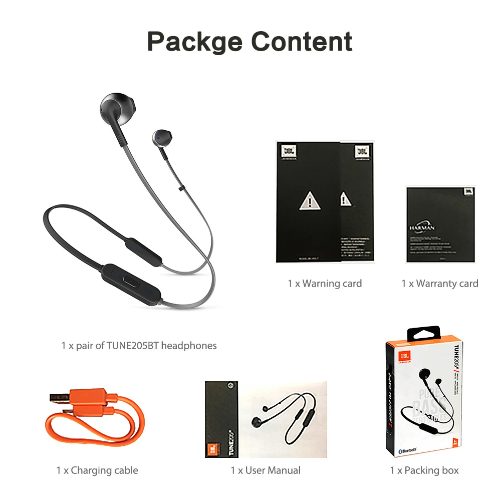 JBL T280BT Wireless Bluetooth Earphone Headset running Sport Earplug Sweat proof Waterproof Magnetic Metal Headphone