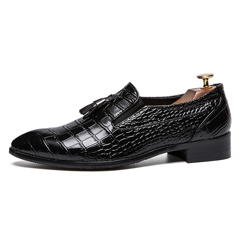 fashion snake skin leather shoes men luxury brand designer fish dress male footwear wedding italian brogue oxford shoes for men (3)