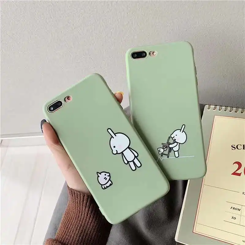 Милый кролик-Кот для iPhone 6 6s 6plus plus 7 8 чехол телефона Waterline Bunny x xs xr xsmax Phone Cas |