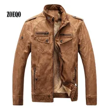 ZOEQO мужские ретро кожаные куртки, куртка из искусственной кожи, Мужская зимняя кожаная куртка, Мужская модная кожаная куртка и пальто