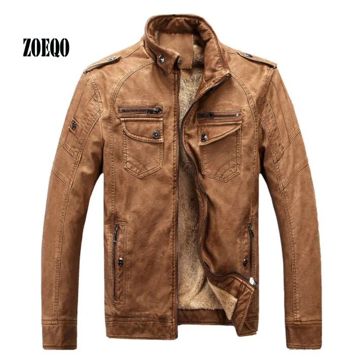 

ZOEQO Men Retro Leather Jackets, Pu Leather Jacket Men's Winter Leather Jacket, Men's fashion Leather Jacket and coat