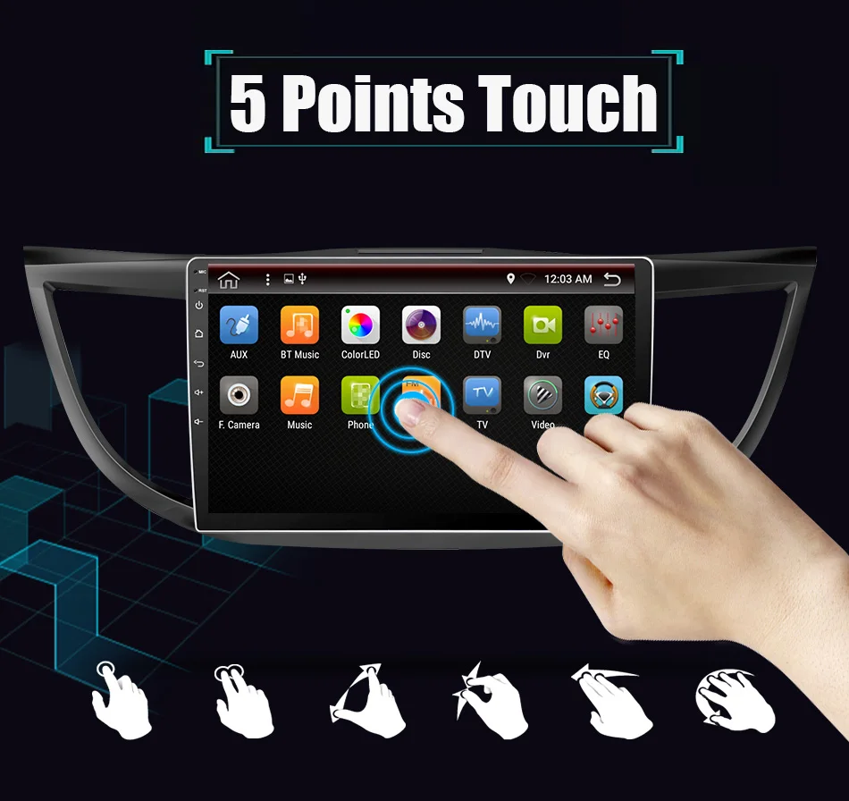 Flash Deal Eunavi 4G+32G Android 9.0 4G Car Radio Multimedia Audio Player Navigation GPS 2Din For Honda CRV 2012 2013 2014 2015 2016 PX6 8