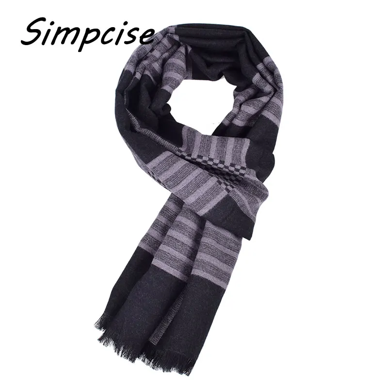 Mens Scarf Winter Fashion Plaid Scarf Brand Warm Scarves Man Luxury Collocation Warp A3A18934 wool scarf mens