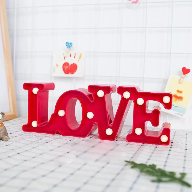 Светодиодный светильник с надписью «Love», красный, Ночной светильник, подарок на день Святого Валентина, товары для свадебной вечеринки, декоративная фотобудка для девочек