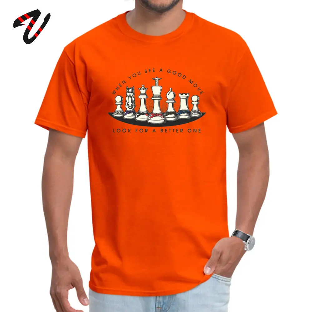 Tops Tees Martial Arts Chess Pieces Tees Summer New Coming Printed On Short Sleeve 100% Cotton O-Neck Men T-Shirt Printed On Martial Arts Chess Pieces -19367 orange