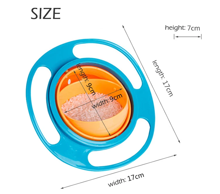 Гироскопическая чаша для кормления вращающаяся балансирующая детская столовая утварь для кормления Новинка 360 Вращающаяся непроливающаяся миска Гироскопический зонтик миска для кормления Обучающие блюда