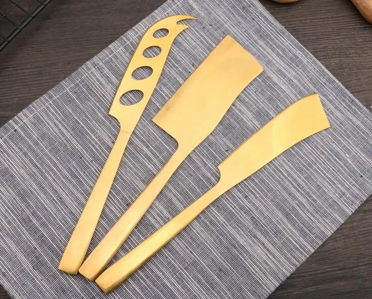 3 шт. сырный нож комплект ювелирных изделий Золотое цвет для сыра набор