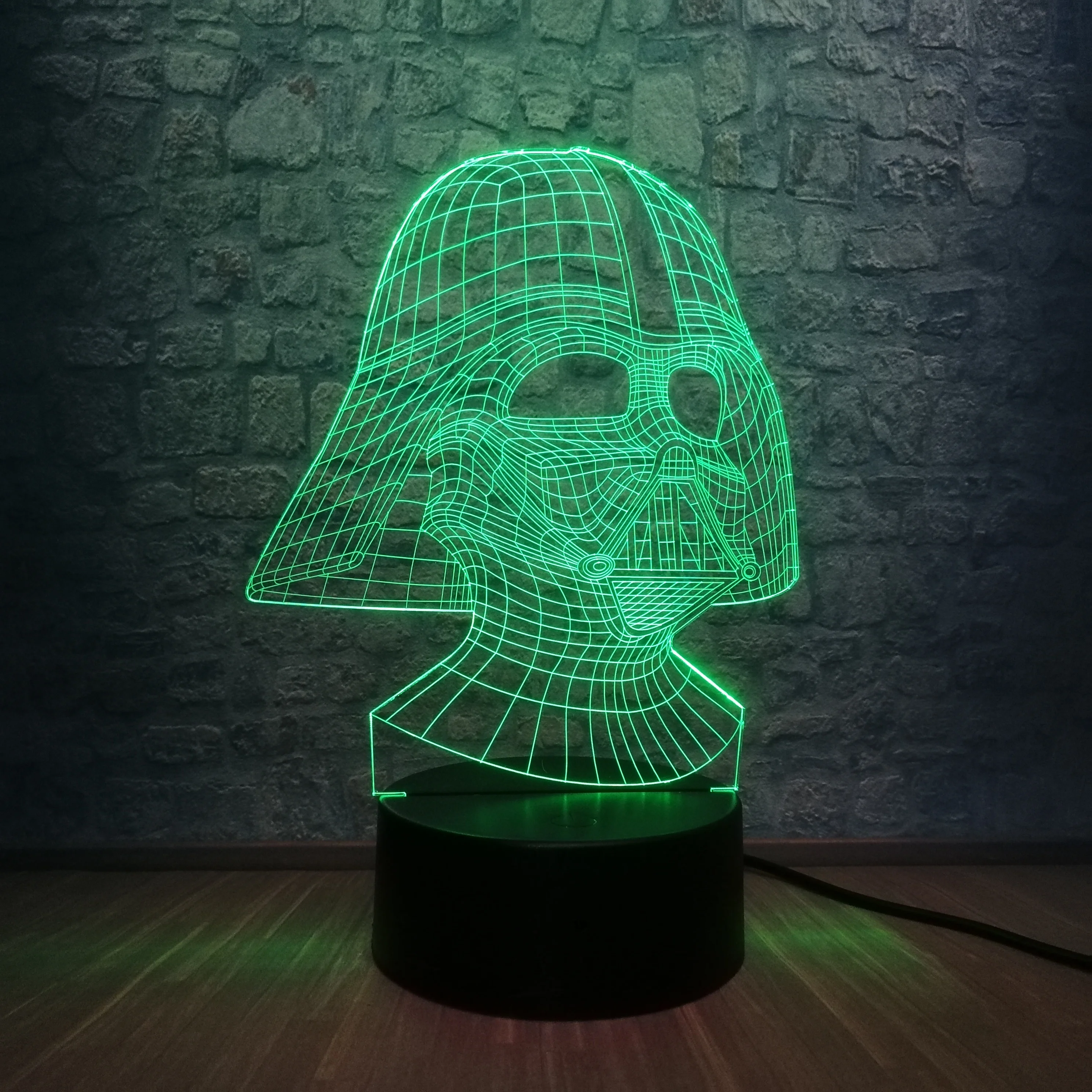 Звездные войны Дарт Вейдер Темный воин черный рыцарь 3D светодиодный RGB Иллюзия