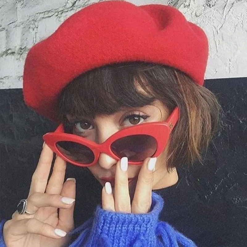 

Fashion 2017 Autumn Wool Women Beret Hat Cap Casual Streetwear 90s Red Beret Cap Elegant Warm Winter Female French Beret Beanie
