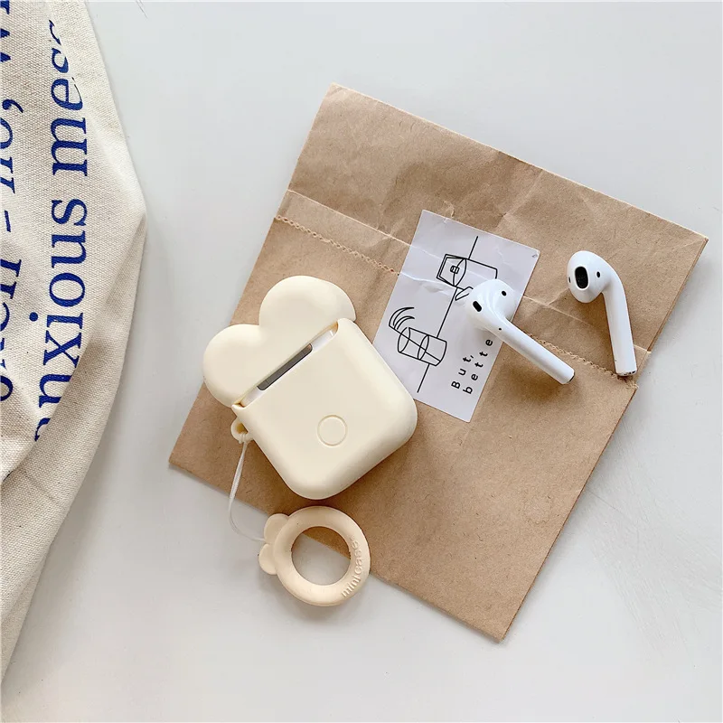 Cute Cartoon Earphone Case for Airpods 2 Cover Soft Silicone Slim Earphone Cover for Airpods 1 Case Bag Protective Strap Cases