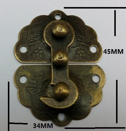 34*45 мм антикварные крючки с застежкой оловянный сундук Пряжка замок подарочной коробки крючки большие кнопки «сделай сам» оптом