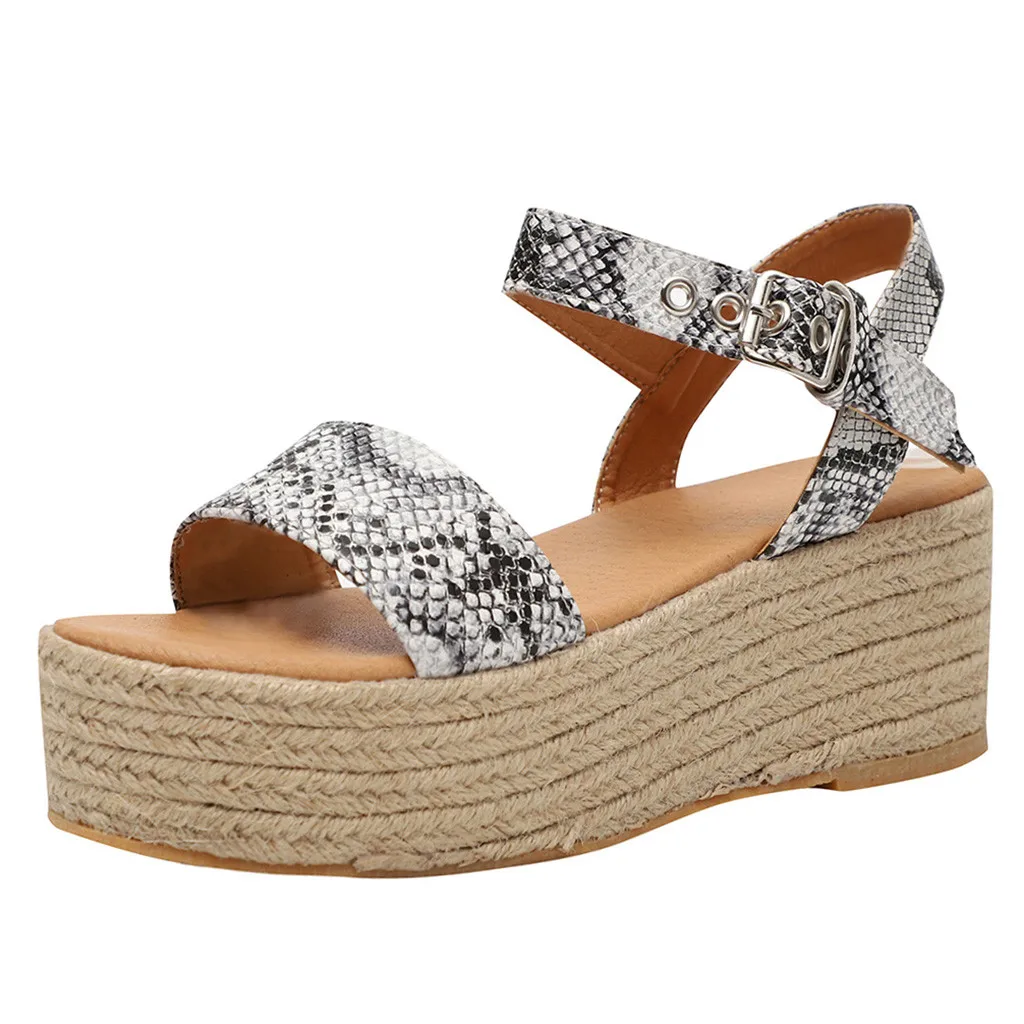 

SAGACE Women's Ladies Strap Ankle Buckle Platform Wedges Woven Sandals Roman Shoes Ladies Shoes Sexy High Quality Outside
