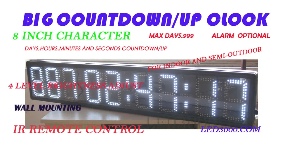 

8inch white color days,hours,minutes and seconds countdown(HST9-8W)