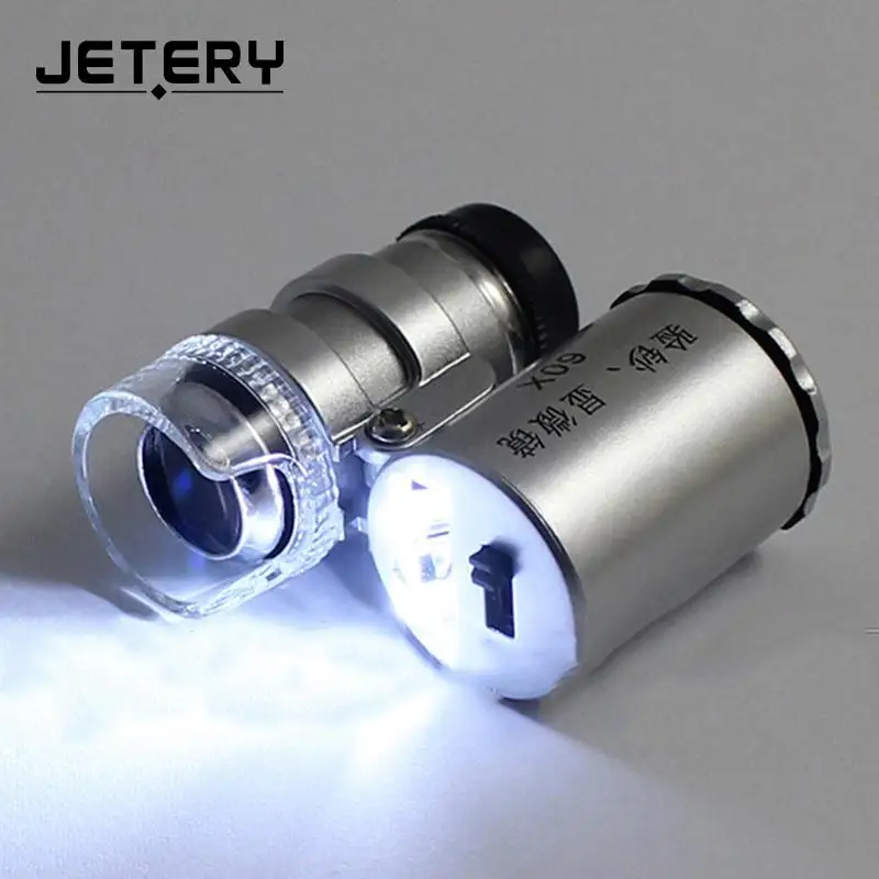 

60X Zoom LED Light Microscope Magnifier Magnifying Glass Micro Mobile Phone Lens Camera Ultraviolet Lamp