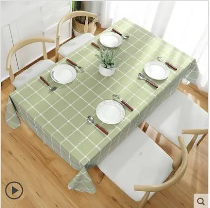 

Tablecloth Thickened Waterproof, Ironproof, Oil-Free and Washable Ins Nordic Tea Table Lattice Rectangular Plastic Tablecloth