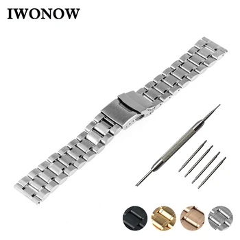 

Stainless Steel Watch Band 22mm for Moto 360 2 46mm 2015 Safety Buckle Strap Wrist Belt Bracelet Black Rose Gold Silver + Tool